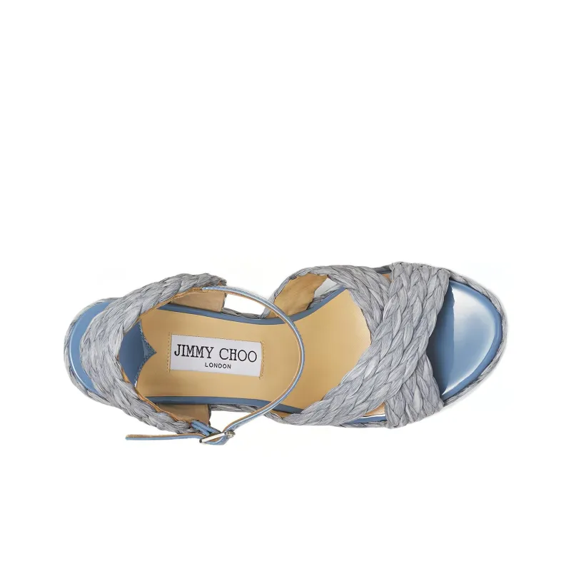 Jimmy Choo Dellena One-Strap Sandals 10cm Women's Blue-4