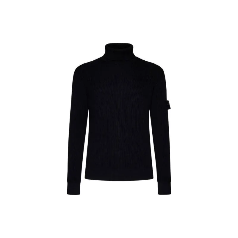 STONE ISLAND Compass Patch Roll Neck Knitted Jumper-1