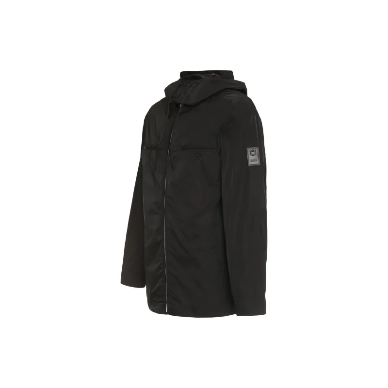 Ferragamo Logo Patch Hooded Windbreaker-2