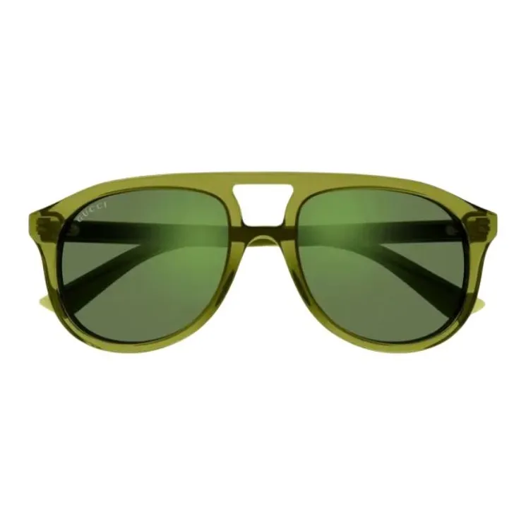 GUCCI Acetate Aviator Sunglasses Men's Green-1