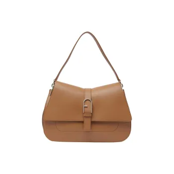 Furla Calfskin Shoulder Bag, Crossbody Bag, Handbag Tubas Women's Tan