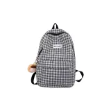 Black Plaid with Doll Face Charm