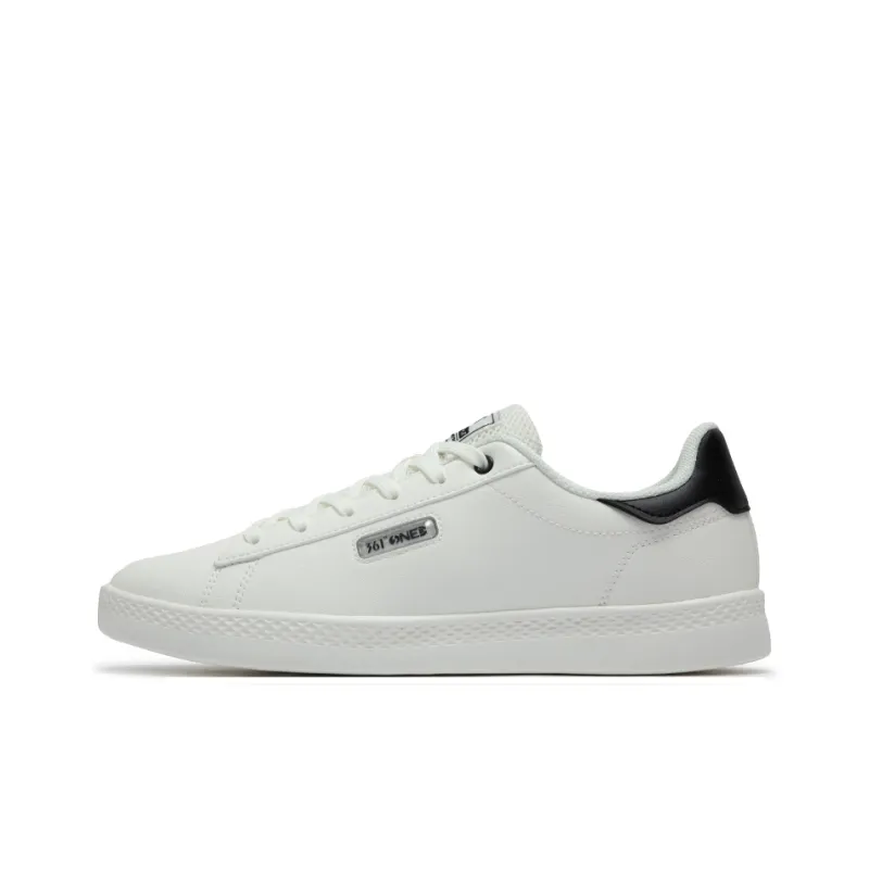 361° Wear resistant And Lightweight Low Top Skateboard Shoes Men's White Black-0