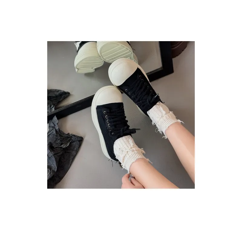 WENPU Wear Resistant Lightweight Height Increasing Low Top Canvas Shoes Women's-13