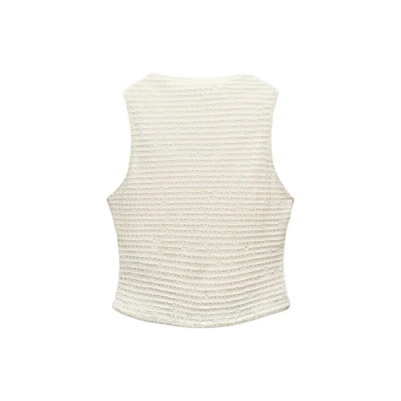 ZARA Vest Women's Milk Tea Beige-1