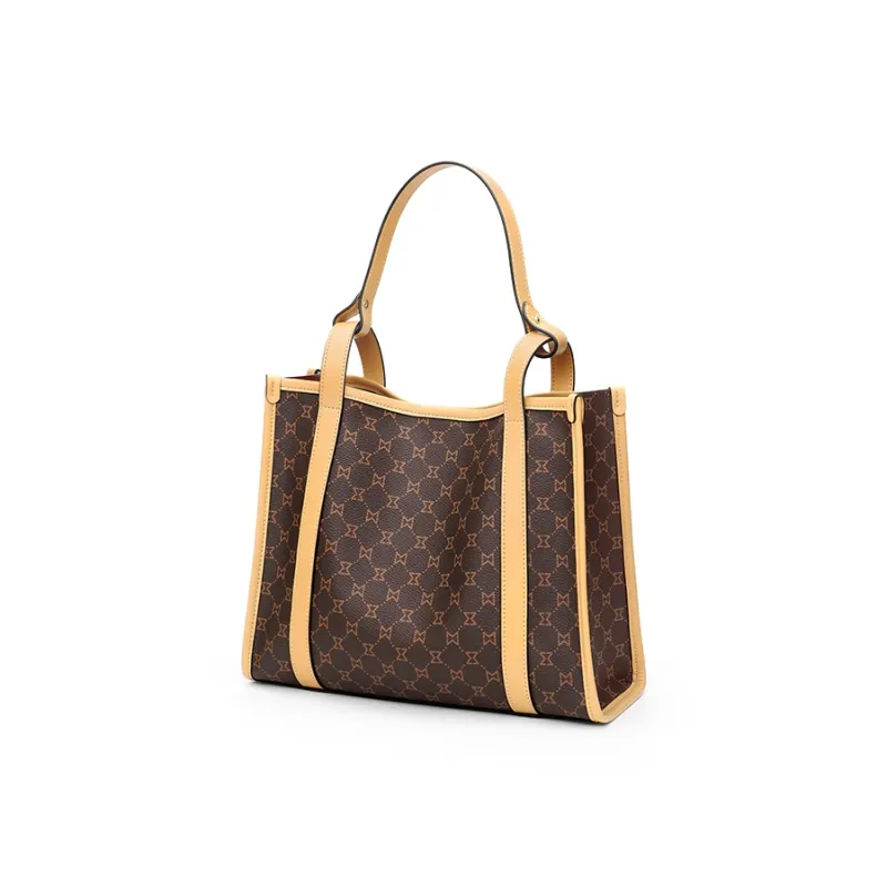 MashaLanti PVC And Synthetic Leather One Shoulder Handbags Regular Women's Dark Brown & Apricot-3