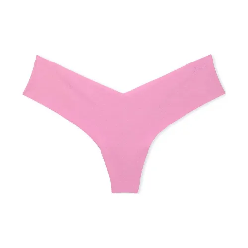 Victoria's Secret PINK No-Show High-Leg Thong Panty / Moonstone Pink Underpants Women's 1 Pack Pink