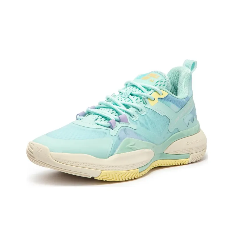 361° Anti Slip Wear Resistant Low Top Basketball Shoes Men's Blue Beige-2