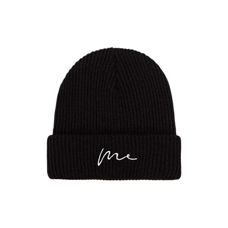 DZP Yarn Beanies Unisex Black White-2