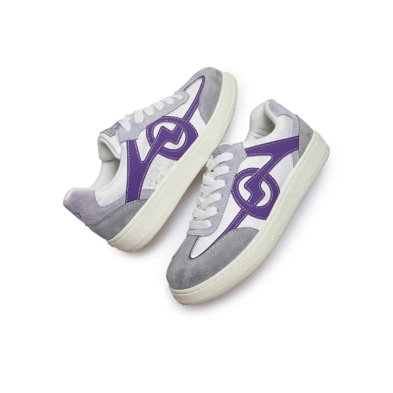 DFOA Wear Resistant Low Top Skateboard Shoes Unisex Purple-3