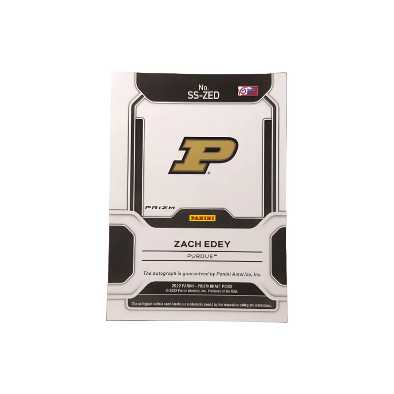 PANINI 2022 Prizm Draft Picks Zach·Edey Zhou Zihao Zach Edey Silver Fold Signature Card Pass Sports Cards 1 Pc-1