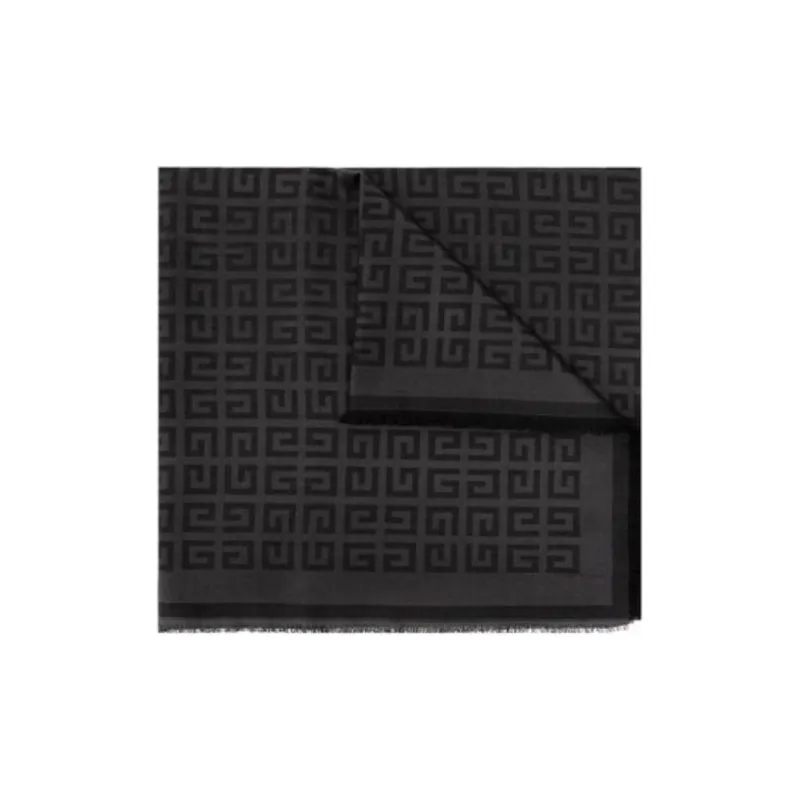 Givenchy Monogram Print Frayed Scarf-1
