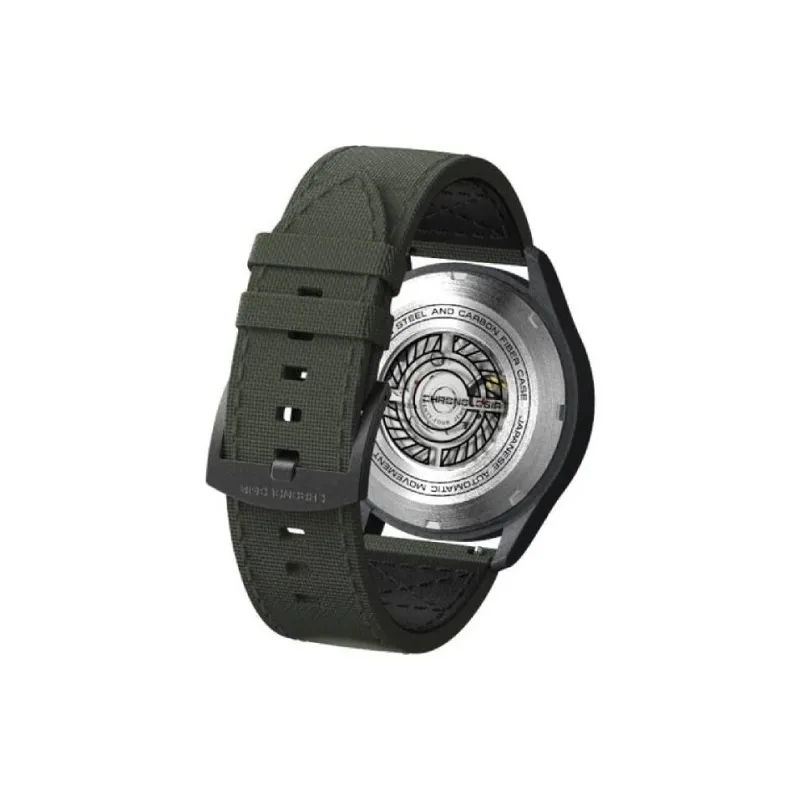 CHRONOLOGIA Pilot Collection Wrist Watch Automatic Mechanical Movement Canvas Strap Red Watch Dial Men's Watches-11