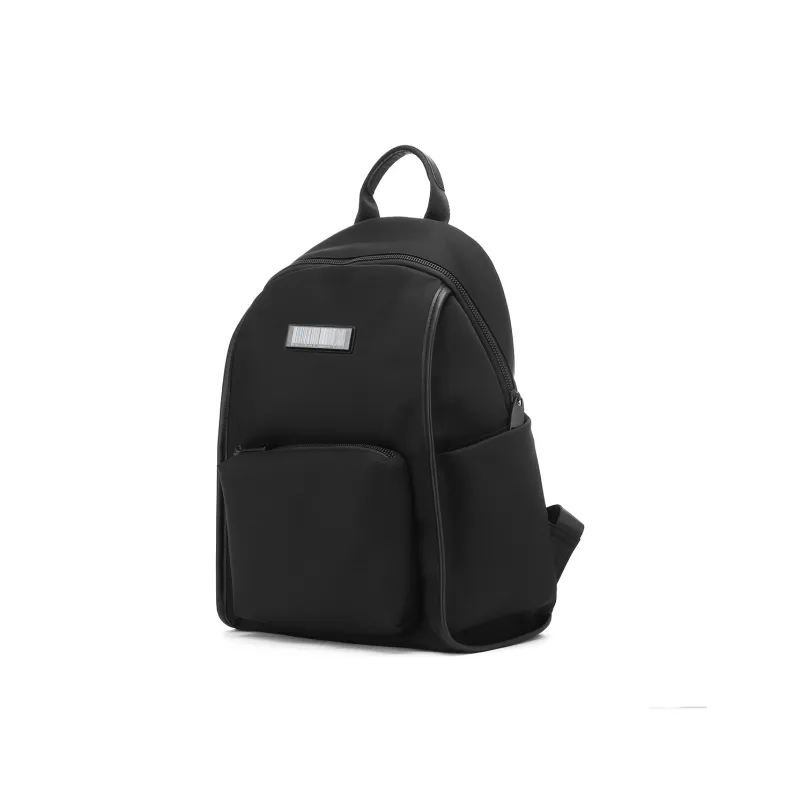 RED DRAGONFLY Fabric With Top Grain Cow Leather Backpack Regular Men Knight Black-1