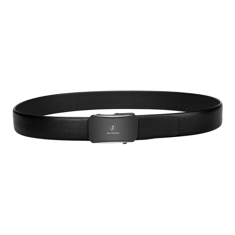 Jaylen Oos Top Grain Cow Leather Leather Belts Men Silver Buckle Black/Gold Buckle Black/Gold Tone Lock Coffee 3.5cm-3