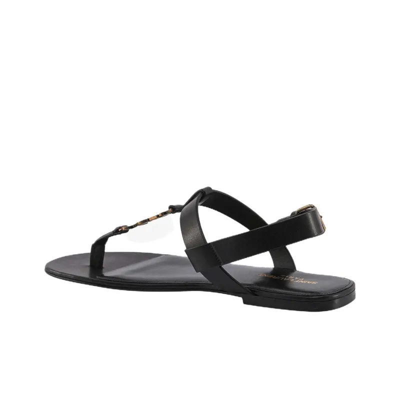 SAINT LAURENT Cassandra Logo Plaque Sandals-2