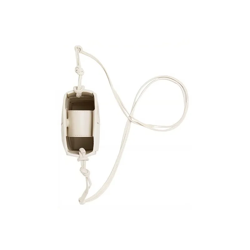 Bottega Veneta CASSETTE Cow Leather One Shoulder Crossbody Cell Phone Pouch Women's Chalk White-2