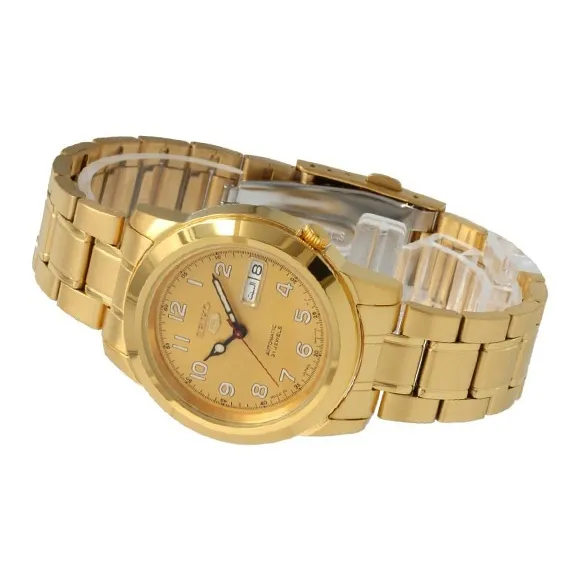 SEIKO Automatic Mechanical Movement Stainless Steel Strap Watch 37mm Men's Watches Gold Dial SNKK38J-2