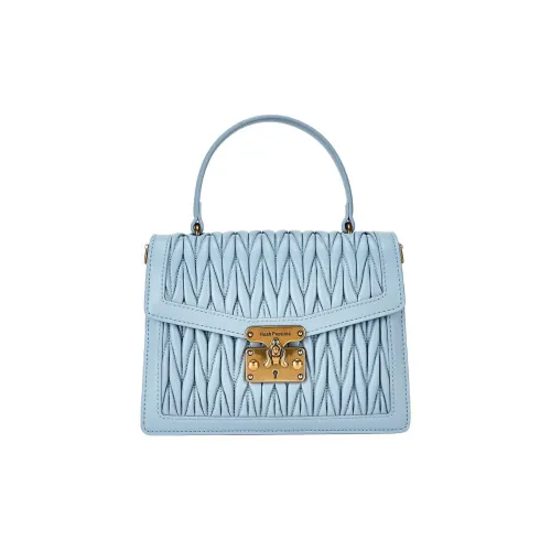 Hush Puppies Synthetic Leather Portable Crossbody Bag Shoulder Bag Medium Size Women's Light Blue