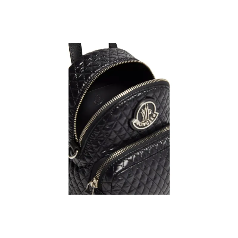 Moncler Kilia Nylon Handbag Shoulder Bag Crossbody Bag Small Size Women's Black-3