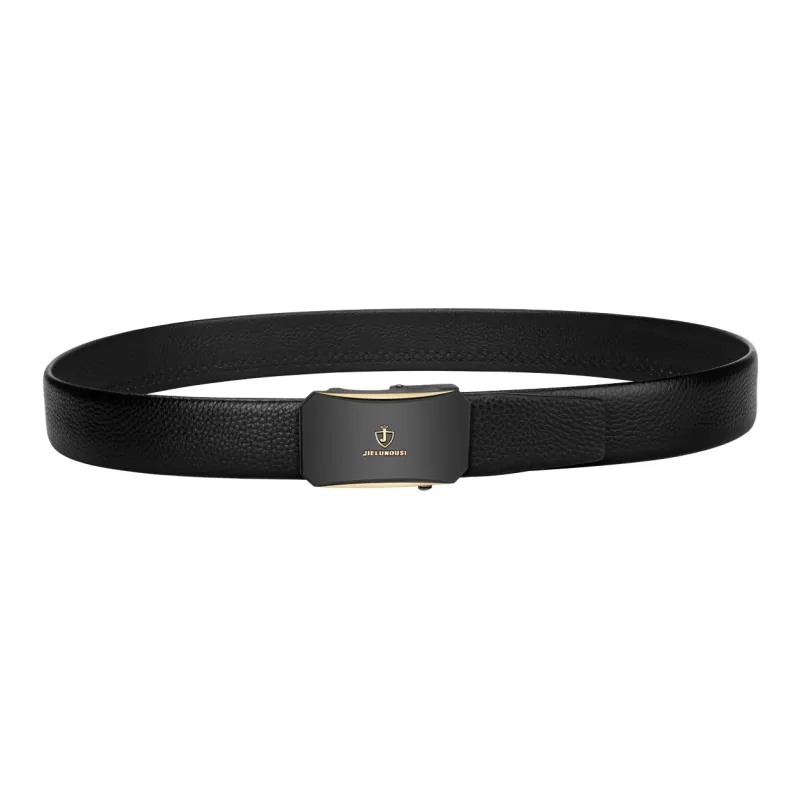 Jaylen Oos Top Grain Cow Leather Leather Belts Men Silver Buckle Black/Gold Buckle Black/Gold Tone Lock Coffee 3.5cm-7