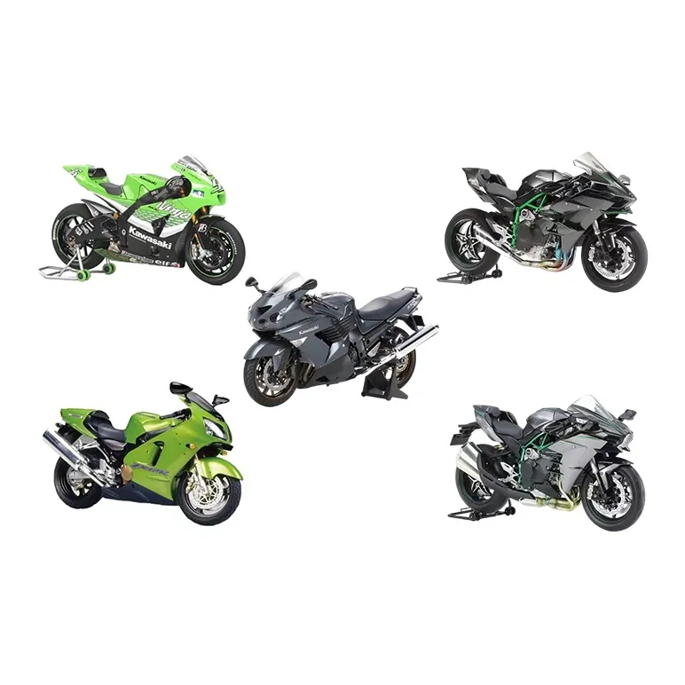 Tamiya 1 12 Kawasaki Motorcycle Green Model Kits-5