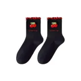 Cherry Fruit Crew Socks for Women