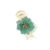 Green Super Floral Claw Clip