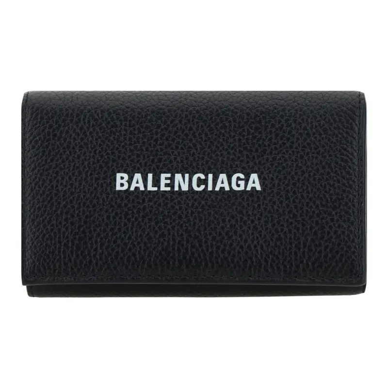 Balenciaga Calfskin Key Pouch Men Black-4