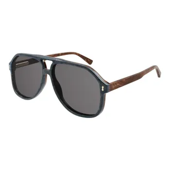GUCCI Titanium Acetate Aviator Sunglasses Men Blue