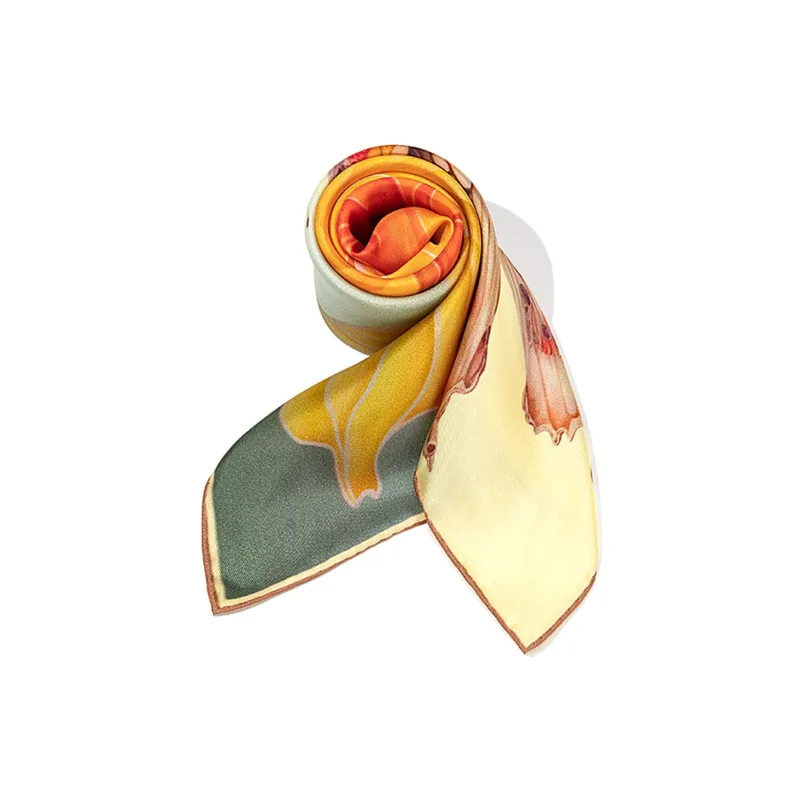 Shanghai Story 100% Mulberry Silk Scarves Women's Fragrant Tea Elegance, Gift Box Set-15