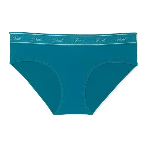 Victoria's Secret PINK Logo Micro Hipster Panty / Jade Way Underpants Women's 1 Pack Blue