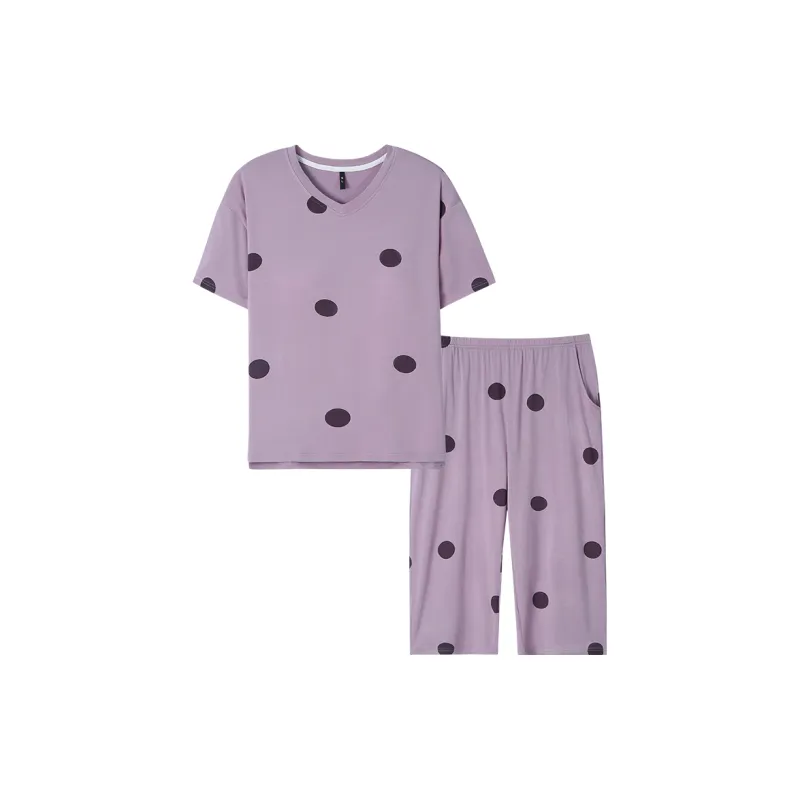 MIIOW Pajama Set Women's Taro Purple Dot-0