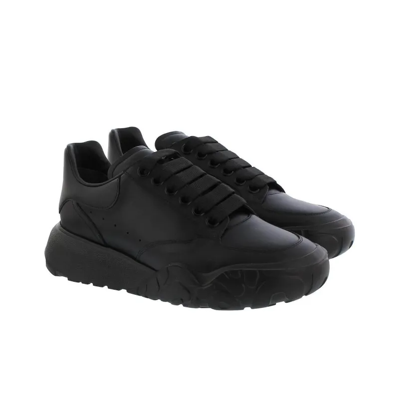 Alexander McQueen Court Trainer Oversized Low Top Casual Shoes Women's Black-2