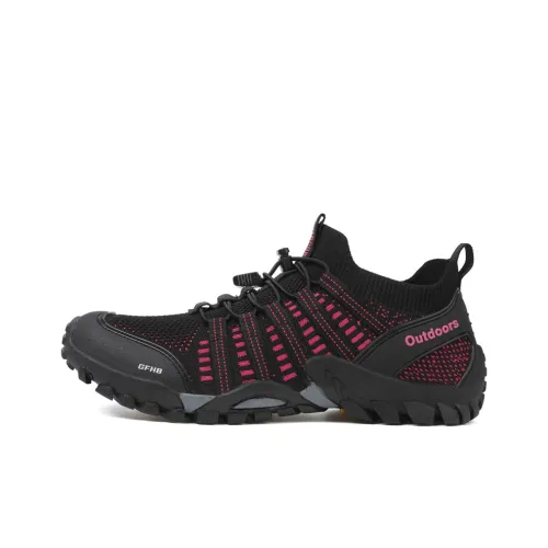 Kung Fu partners Hiking / Trekking Shoes Unisex Low-Top Black/Rose Red