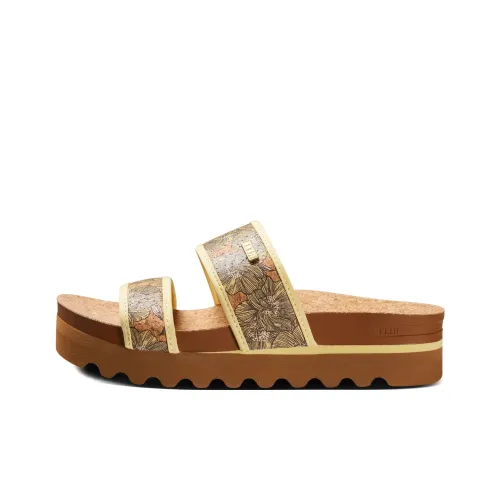 REEF Slip-Resistant Slide Slippers Women's Brown Yellow