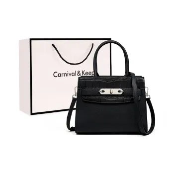 Carnival Keep Cow Leather Handbag Medium Size Women's Multicolor