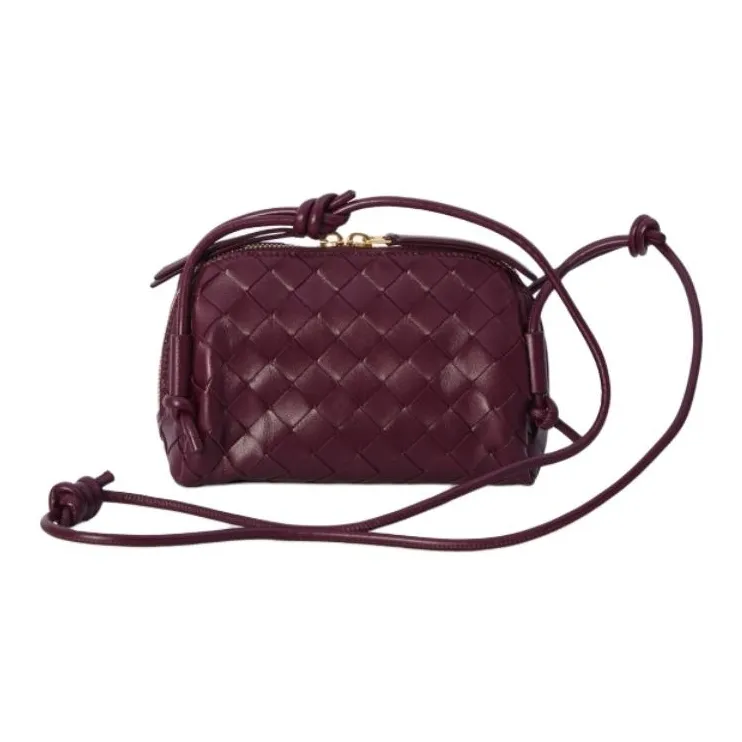 Bottega Veneta Sheepskin Crossbody One Shoulder Clutch Regular Women's Red-1