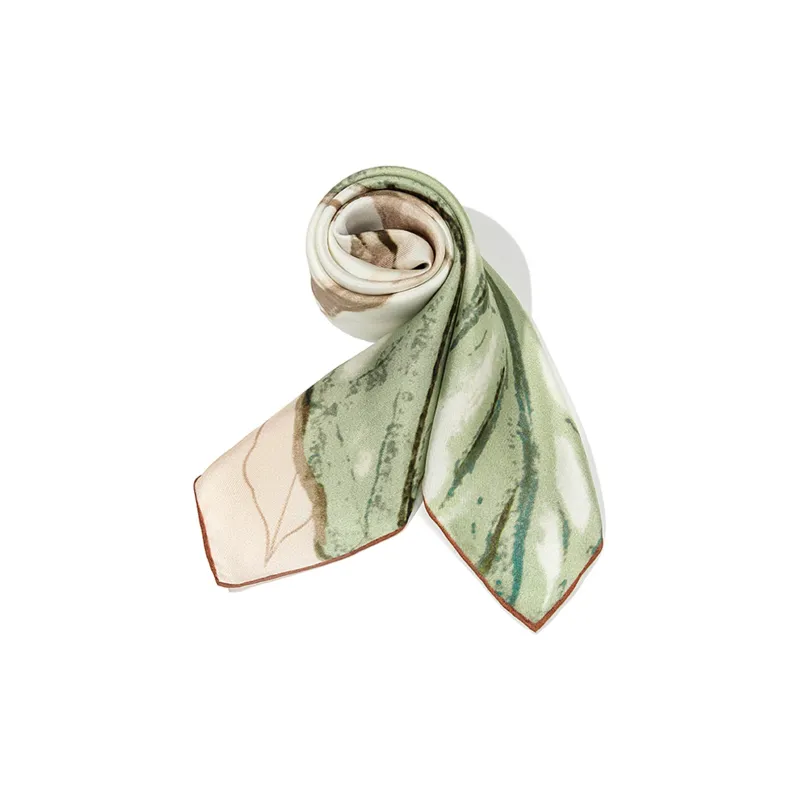 Shanghai Story 100% Mulberry Silk Scarves Women's Fragrant Tea Elegance, Gift Box Set-2