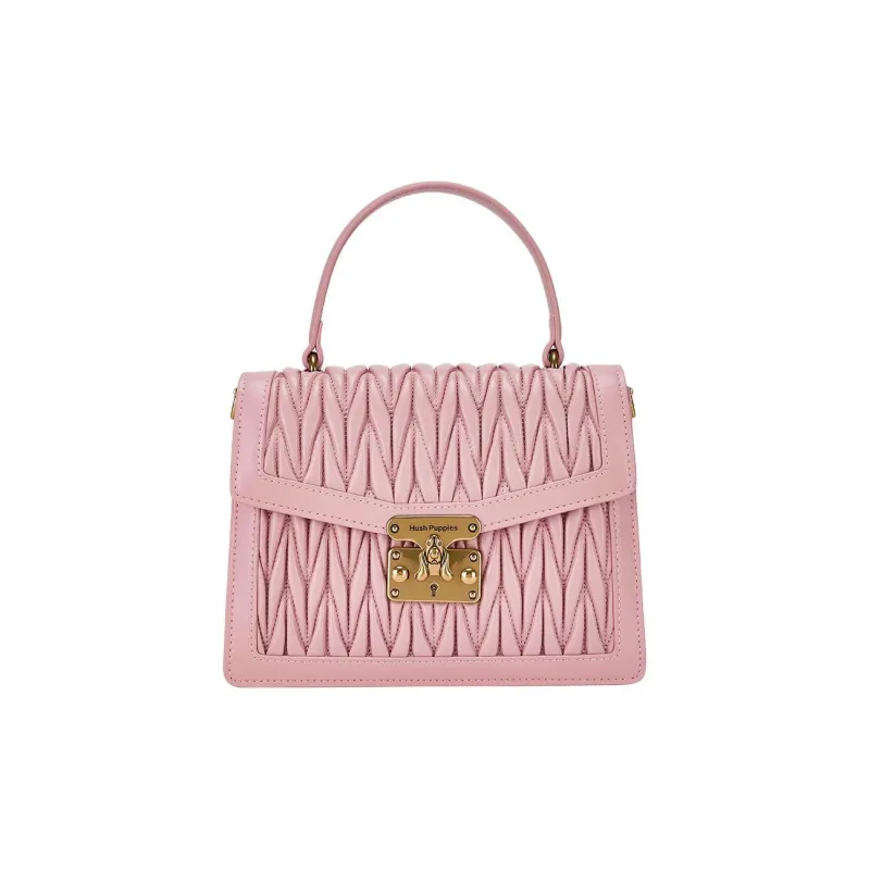 Hush Puppies Synthetic Leather Portable Crossbody Bag Shoulder Bag Medium Size Women's Pink-0