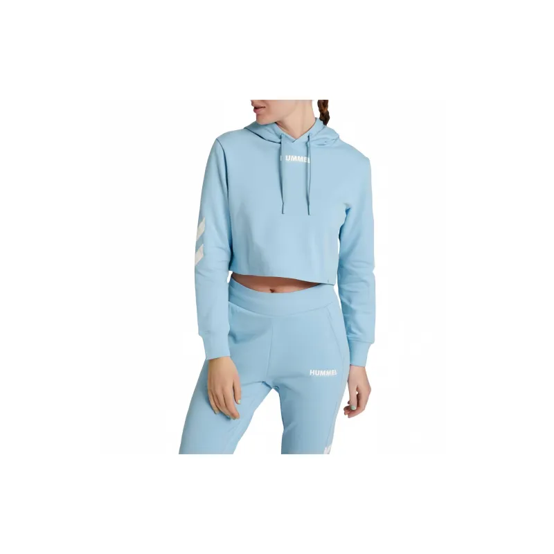 Hummel HmlLEGACY WOMAN CROPPED HOODIE Sweatshirt Women's Sky Blue/White-2
