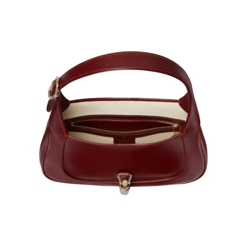 GUCCI Jackie 1961 Leather One Shoulder Handbags Small Size Women's Burgundy-3