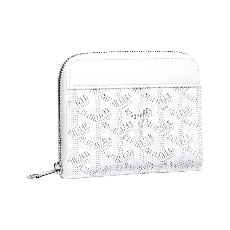 GOYARD MATIGNON Canvas With Leather Wallet Small Size Unisex White-0