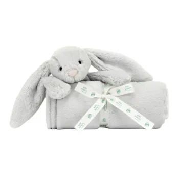 JELLYCAT Personalised Bashful Silver Bunny Blankie