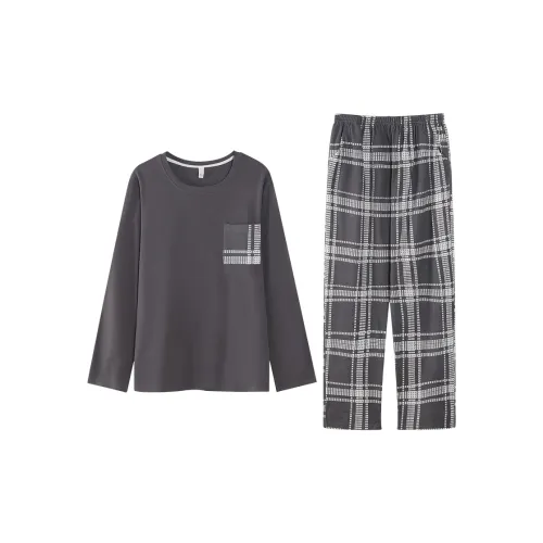 Qiao Ni Tong Pajama Set Men's Gray