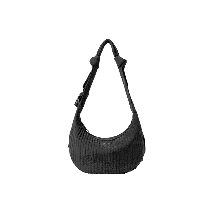 VANESSA HOGAN Fabric Crescent Bag Handbag, Shoulder Bag, Crossbody Bag Women's Light Blue/Black-7