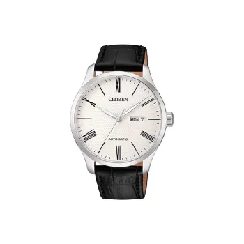 CITIZEN Automatic Mechanical Movement Cowhide Strap Watch 40mm Men's Watch White Dial NH8350 08A