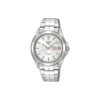 SEIKO Seiko5 Collection Automatic Mechanical Movement Stainless Steel Strap Watch 38mm Unisex White Dial SNKK87k1