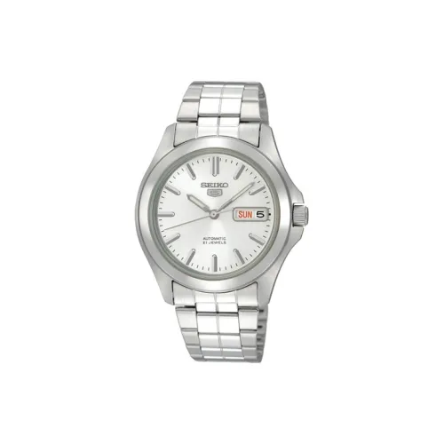 SEIKO Seiko5 Collection Automatic Mechanical Movement Stainless Steel Strap Watch 38mm Unisex White Dial SNKK87k1