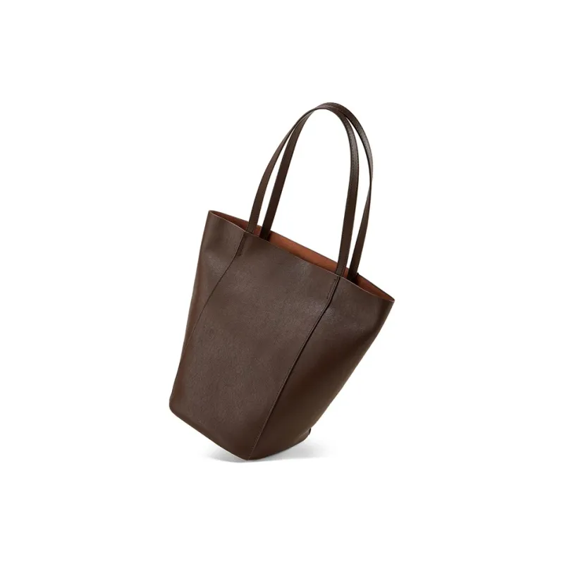 Teenmix Cow Leather With Microfiber And Synthetic Leather Shoulder Bag Women's Coffee/Black-3